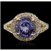 Image 2 : 14KT Yellow Gold 2.96ct Tanzanite and Diamond Ring