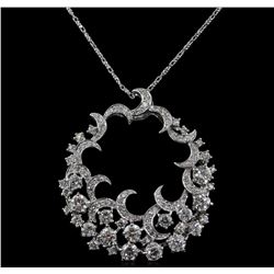 14KT White Gold 3.14ctw Diamond Pendant With Chain