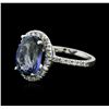 Image 1 : 14KT White Gold 5.79ct Tanzanite and Diamond Ring