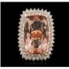 Image 2 : 14KT Rose Gold 24.92ct Morganite and Diamond Ring