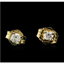 0.10ctw Diamond Stud Earrings - 14KT Yellow Gold