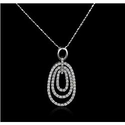 14KT White Gold 1.30ctw Diamond Pendant With Chain