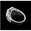 Image 3 : 2.97ct Tanzanite and Diamond Ring - 14KT White Gold