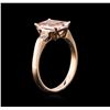 Image 3 : 14KT Rose Gold 1.86ct Morganite and Diamond Ring