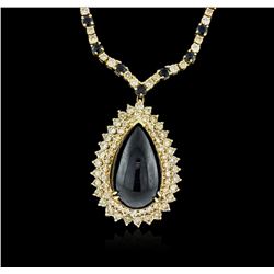 14-18KT Yellow Gold 37.95ctw Sapphire and Diamond Necklace