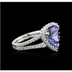 14KT White Gold 5.22ct Tanzanite and Diamond Ring