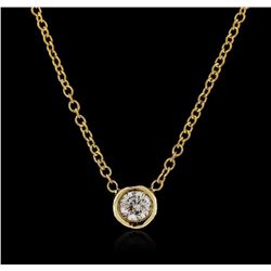 14KT Yellow Gold 0.09ct Diamond Solitaire Necklace