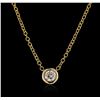 Image 1 : 14KT Yellow Gold 0.09ct Diamond Solitaire Necklace