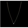 Image 2 : 14KT Yellow Gold 0.09ct Diamond Solitaire Necklace