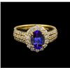 Image 2 : 1.94ct Tanzanite and Diamond Ring - 14KT Yellow Gold