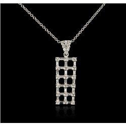 14KT White Gold 1.04ctw Diamond Pendant With Chain