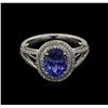 Image 2 : 14KT White Gold 1.95ct Tanzanite and Diamond Ring