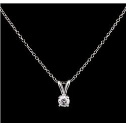 0.19ct Diamond Pendant With Chain - 14KT White Gold