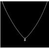 Image 2 : 0.19ct Diamond Pendant With Chain - 14KT White Gold