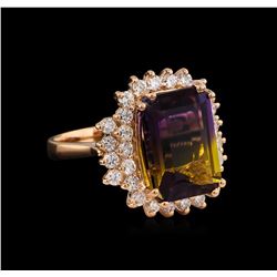 6.81ct Ametrine and Diamond Ring - 14KT Rose Gold