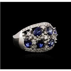 14KT White Gold 3.12ctw Sapphire and Diamond Ring