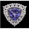 Image 2 : 14KT Two-Tone Gold 6.65ct Tanzanite and Diamond Ring