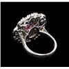 Image 3 : 1.52ct Pink Topaz, Sapphire and Diamond Ring - 14KT White Gold