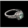 0.79ct Paraiba Tourmaline and Diamond Ring - 14KT White Gold