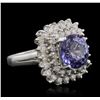 14KT White Gold 3.11ct Tanzanite and Diamond Ring
