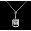 1.25ctw Diamond Pendant With Chain - 14KT White Gold