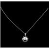 Image 2 : 0.30ctw Pearl and Diamond Pendant With Chain - 14KT White Gold