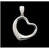 Image 1 : 18KT White Gold 0.43ctw Diamond Heart Pendant
