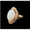 Image 1 : 14KT Rose Gold 11.59ct Opal and Diamond Ring