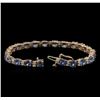 Image 3 : 15.60ctw Blue Sapphire and Diamond Bracelet - 14KT Rose Gold