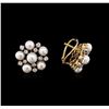 Image 2 : Pearl and Diamond Earrings - 14KT Rose Gold