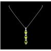 Image 2 : Crayola 7.80ctw Peridot and White Sapphire Pendant With Chain - .925 Silver