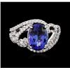 Image 2 : 14KT White Gold 3.23ct Tanzanite and Diamond Ring