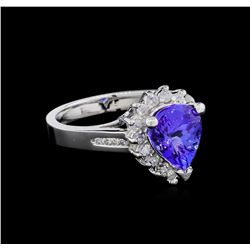 2.80ct Tanzanite and Diamond Ring - 14KT White Gold