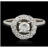 Image 2 : 14KT White Gold 0.86ctw Diamond Ring