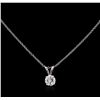 Image 1 : 0.47ct Diamond Pendant With Chain - 14KT White Gold