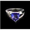 Image 2 : 2.20ct Tanzanite and Diamond Ring - 14KT White Gold