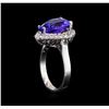 Image 4 : 4.74ct Tanzanite and Diamond Ring - 14KT White Gold