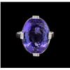 Image 2 : 14KT White Gold 16.98ct Tanzanite and Diamond Ring