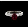 Image 2 : 1.59ct Ruby and Diamond Ring - 18KT White Gold