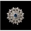 Image 2 : 2.28ctw Fancy Greenish Blue Diamond Ring - 14KT White Gold