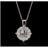 Image 1 : 14KT White Gold 0.60ctw Diamond Pendant with Chain