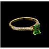 Image 1 : 1.13ct Tsavorite and Diamond Ring - 14KT Yellow Gold