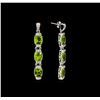 Image 2 : Crayola 15.60ctw Peridot and White Sapphire Earrings - .925 Silver