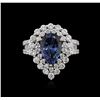Image 2 : 18KT White Gold 3.67ct Tanzanite and Diamond Ring