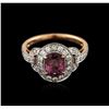 Image 2 : 18KT Rose Gold 1.37ct Spinel and Diamond Ring