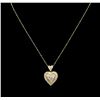 Image 2 : 14KT Yellow Gold 0.85ctw Diamond Heart Pendant With Chain