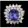 Image 2 : 14KT White Gold 4.33ct Tanzanite and Diamond Ring