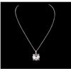 Image 2 : 18KT White Gold 0.20ctw Diamond Pendant With Chain