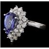 Image 1 : 14KT White Gold 3.65ct Tanzanite and Diamond Ring