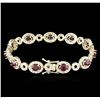 Image 2 : 14KT Yellow Gold 6.65ctw Ruby and Diamond Bracelet